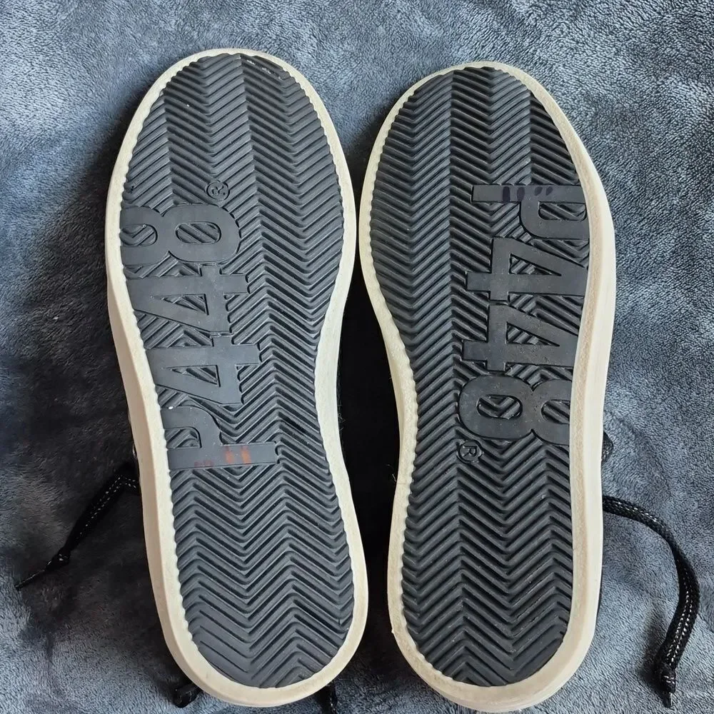 P448 Recycled Sneaker Women's Size 38 Black with Snakeskin Pattern